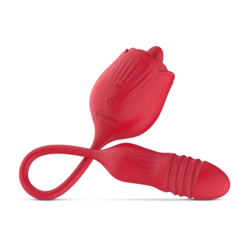 Teazers – Rose Vibromasseur Langue et va-et-vient – Rouge