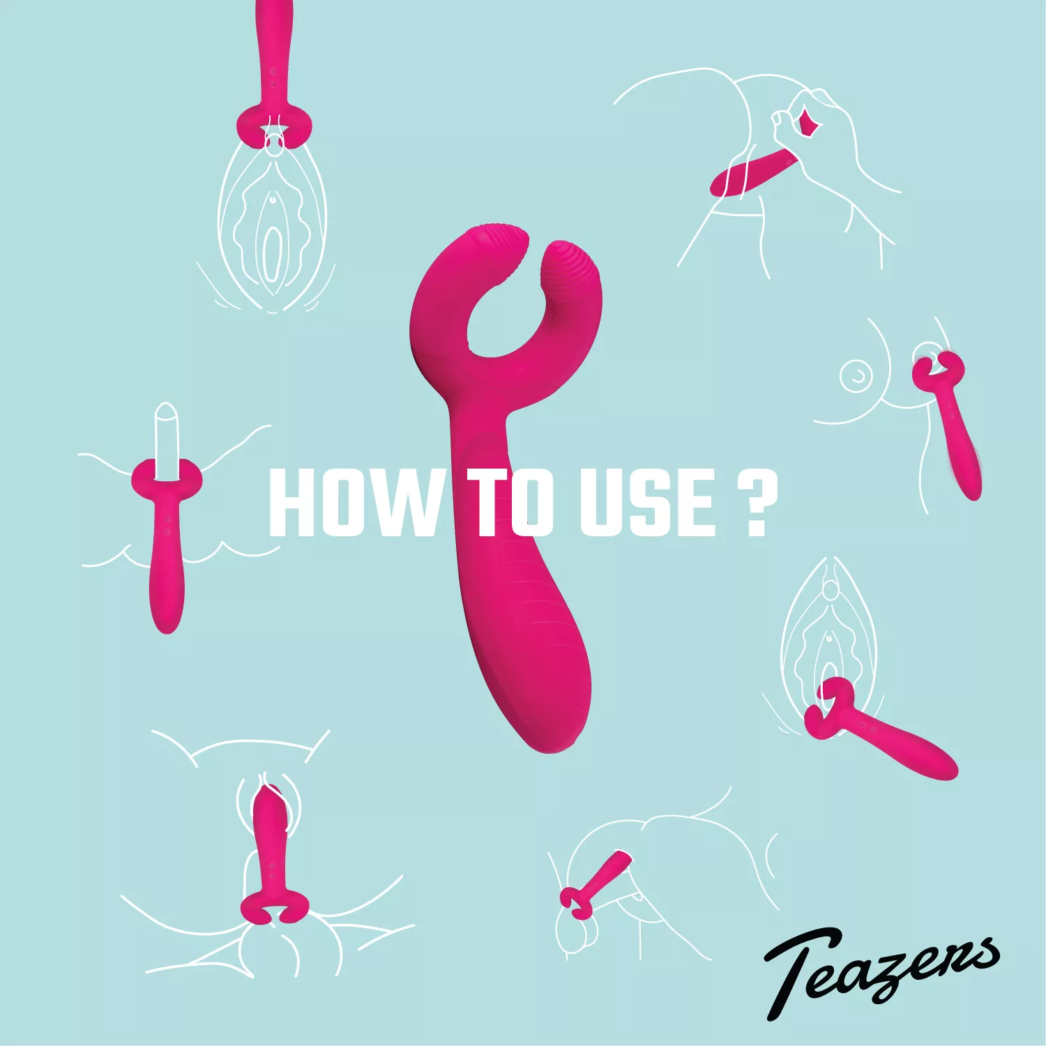 Teazers Pair Vibrator | Stimulateur Couple Rechargeable IPX7 – Image 31
