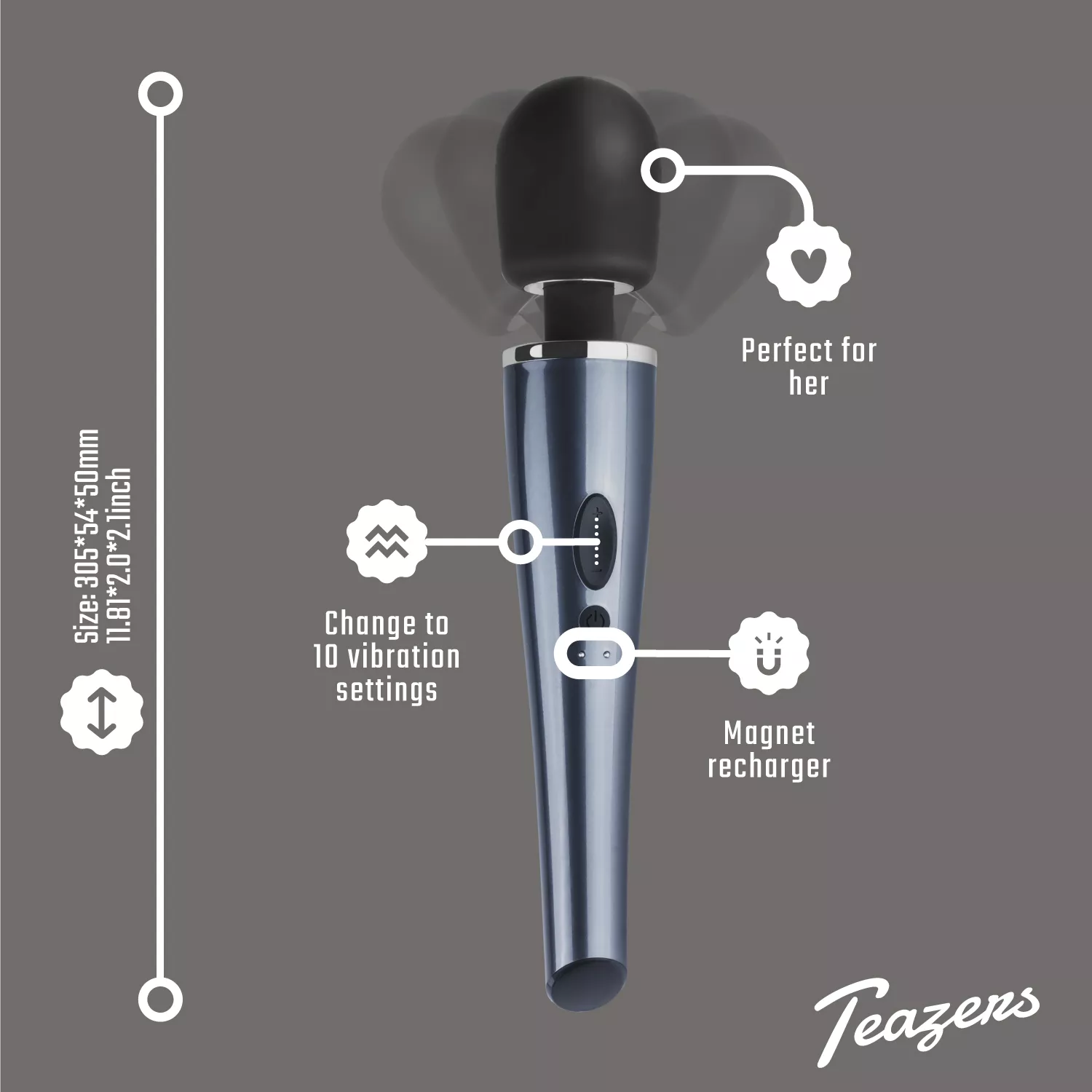 Teazers Pair Vibrator | Stimulateur Couple Rechargeable IPX7 – Image 14