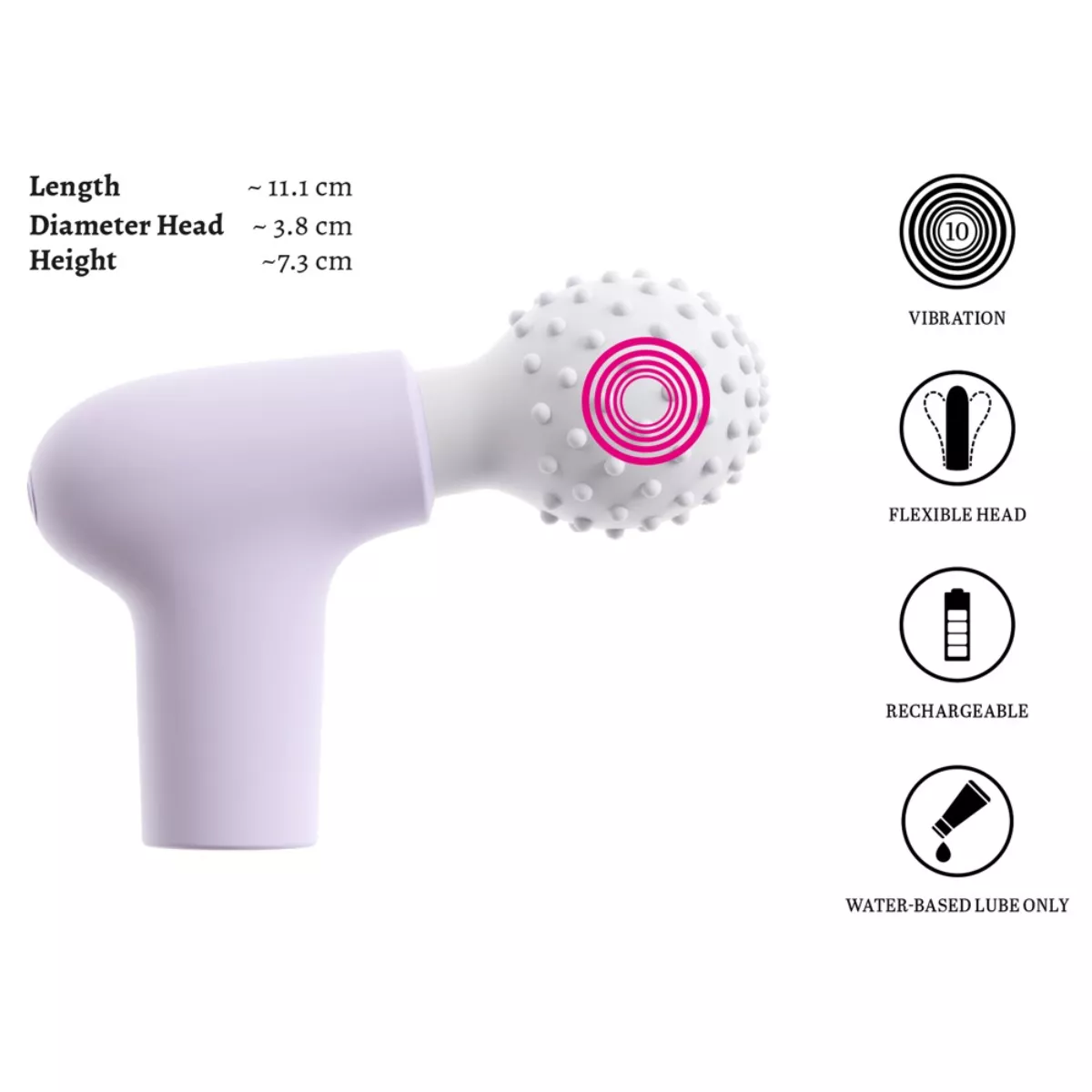 beau cœur RIONEX Mini Massage Gun Violet | 10 Modes de Vibration – Image 4