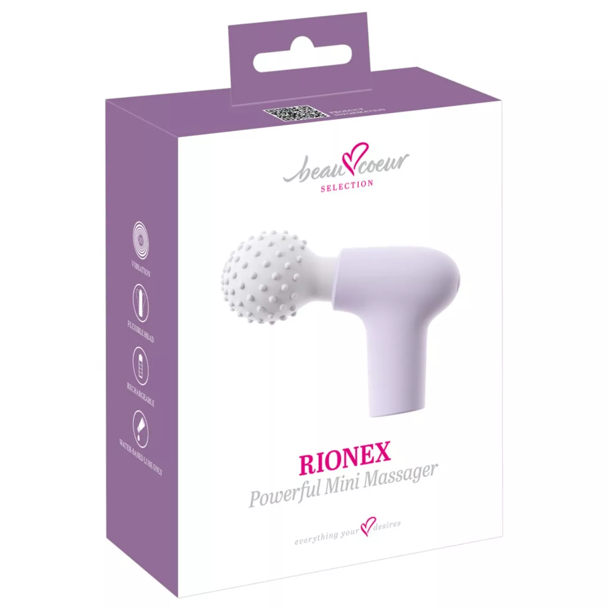 beau cœur RIONEX Mini Massage Gun Violet | 10 Modes de Vibration – Image 2